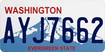 WA license plate AYJ7662