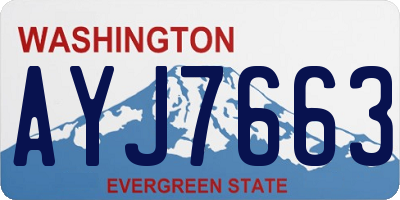 WA license plate AYJ7663