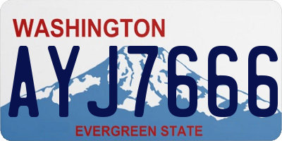 WA license plate AYJ7666