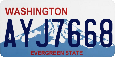 WA license plate AYJ7668