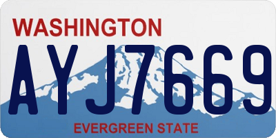 WA license plate AYJ7669
