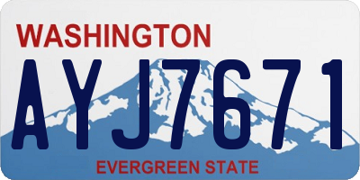 WA license plate AYJ7671