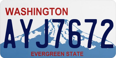 WA license plate AYJ7672