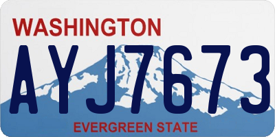 WA license plate AYJ7673