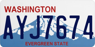 WA license plate AYJ7674