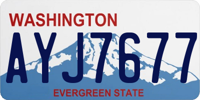 WA license plate AYJ7677