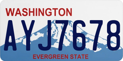WA license plate AYJ7678