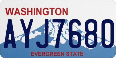 WA license plate AYJ7680
