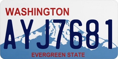 WA license plate AYJ7681