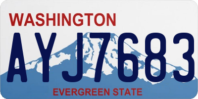 WA license plate AYJ7683
