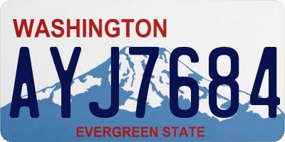 WA license plate AYJ7684