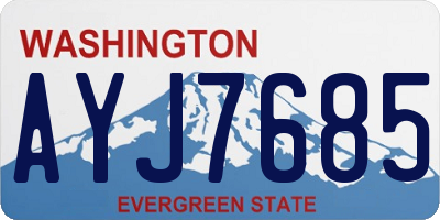 WA license plate AYJ7685