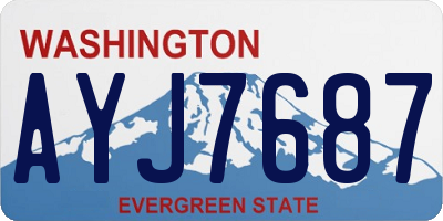 WA license plate AYJ7687