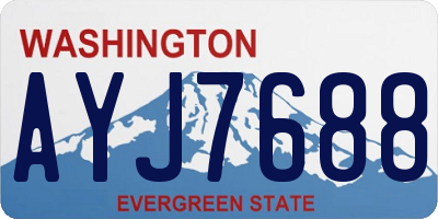 WA license plate AYJ7688