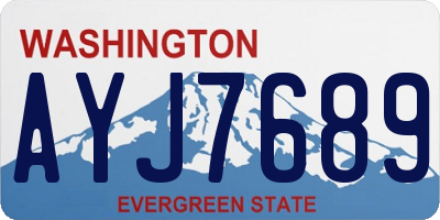 WA license plate AYJ7689
