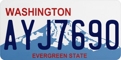 WA license plate AYJ7690