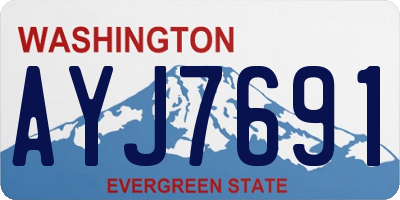 WA license plate AYJ7691