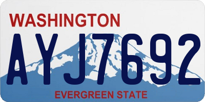 WA license plate AYJ7692