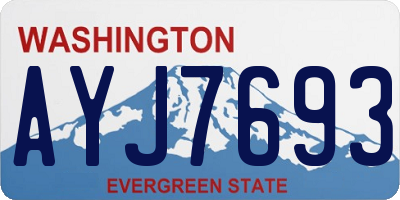 WA license plate AYJ7693