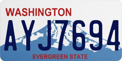 WA license plate AYJ7694