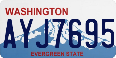 WA license plate AYJ7695