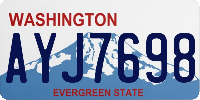 WA license plate AYJ7698