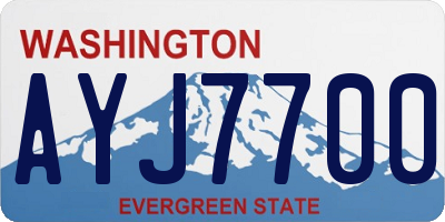 WA license plate AYJ7700