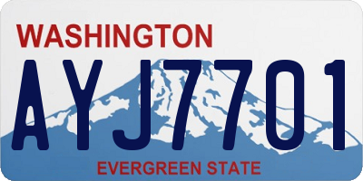 WA license plate AYJ7701
