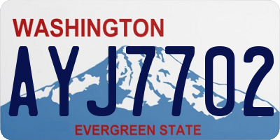 WA license plate AYJ7702