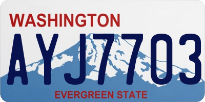 WA license plate AYJ7703