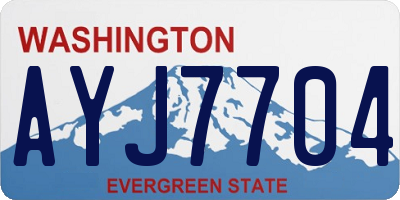 WA license plate AYJ7704