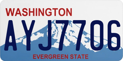 WA license plate AYJ7706