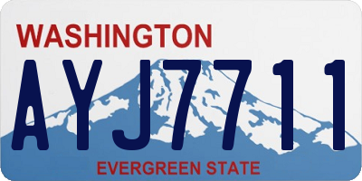 WA license plate AYJ7711