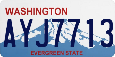 WA license plate AYJ7713
