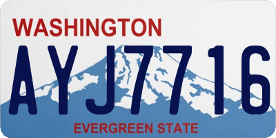 WA license plate AYJ7716