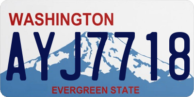WA license plate AYJ7718