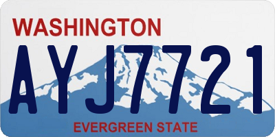 WA license plate AYJ7721