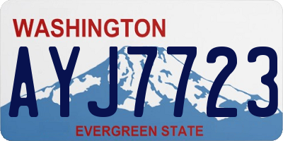 WA license plate AYJ7723