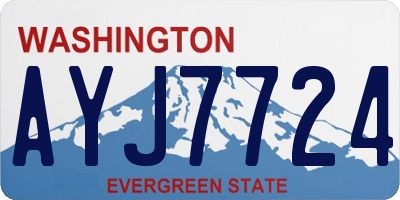 WA license plate AYJ7724