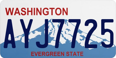 WA license plate AYJ7725