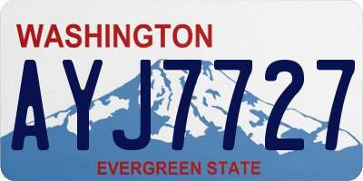 WA license plate AYJ7727