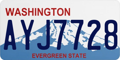 WA license plate AYJ7728