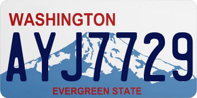 WA license plate AYJ7729