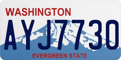 WA license plate AYJ7730