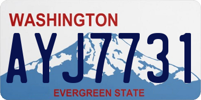 WA license plate AYJ7731
