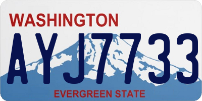 WA license plate AYJ7733