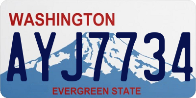 WA license plate AYJ7734