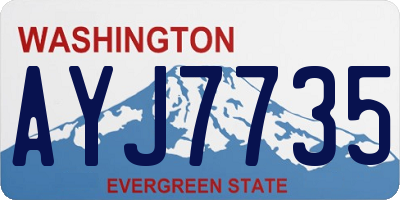 WA license plate AYJ7735