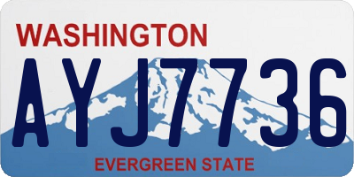 WA license plate AYJ7736