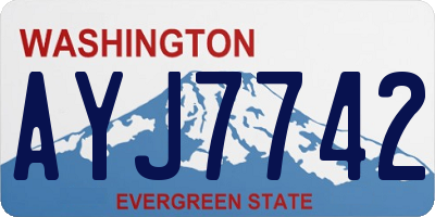 WA license plate AYJ7742